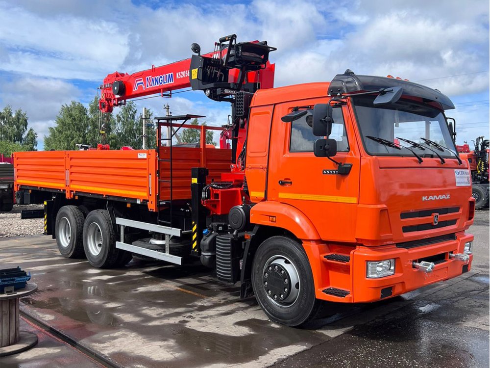 Бортовой КАМАЗ 65115 с КМУ Kanglim KS2056H 